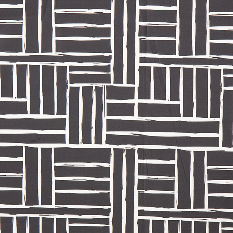 Decostof Half panama abstract raster – ivoor/zwart,  image number 1