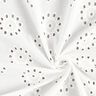 Katoenen stof met los borduursel met bloemen – wit,  thumbnail number 3