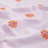 Mousseline/dubbel gehaakte stoffen opgestikte grote bloemen | Poppy Fabrics – pastelviolet/perzik,  thumbnail number 2