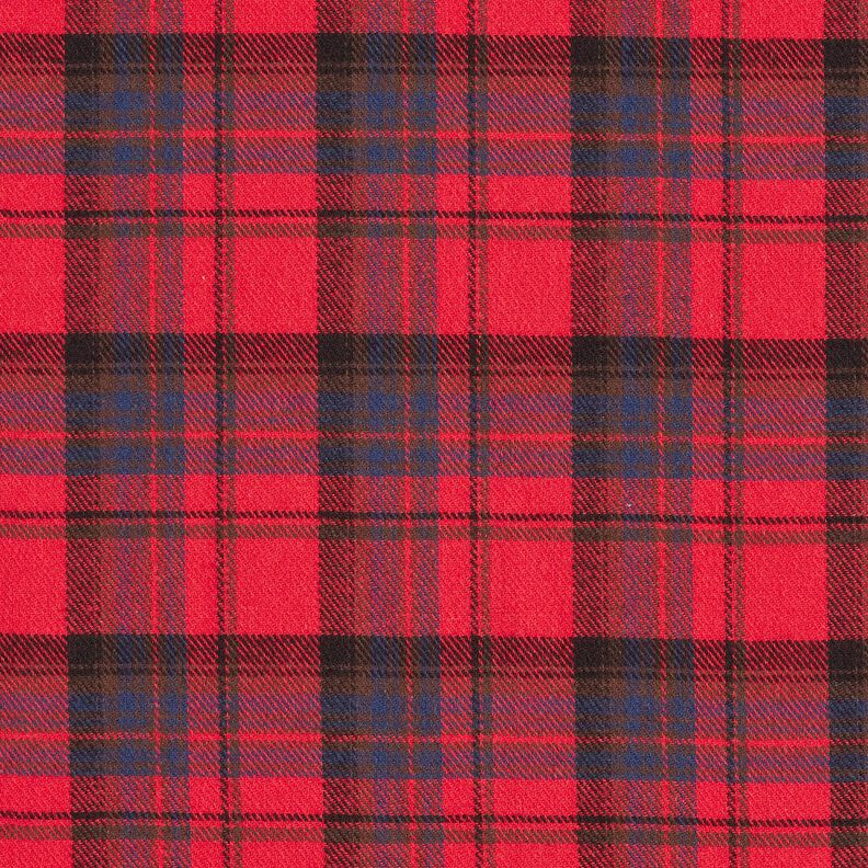 Katoenflanel Ruit – chili/indigo, image number 1