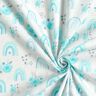 Katoenpopeline Rozen en regenbogen &ndash; wit/licht turkoois,  thumbnail number 3