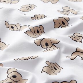 GOTS Katoenjersey Koala | Poppy Fabrics – wit/amandel, 