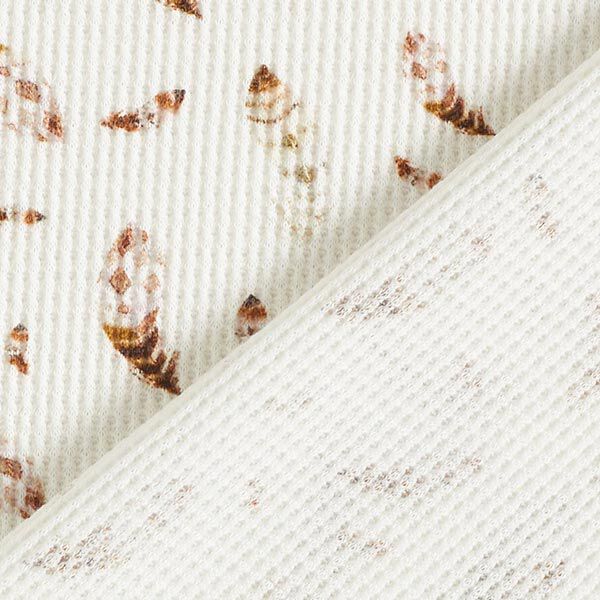 Wafel jersey Veren Digitaal printen – wit, image number 4