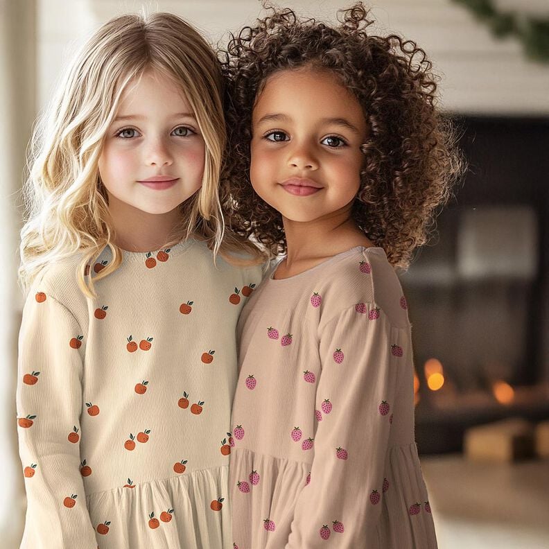 GOTS Katoenjersey Peren | Poppy Fabrics – lichtbeige/lichtolijf,  image number 5