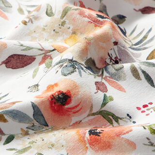 French Terry aquarelbloemen | by Poppy – wit, 