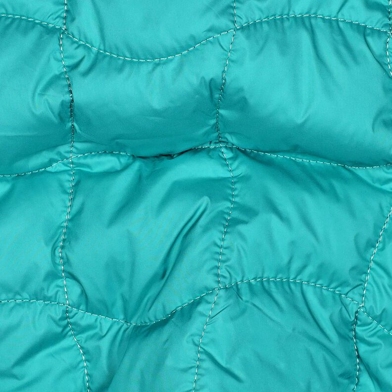 Doorgestikte stof golvende vierkanten – aquablauw/purper,  image number 2