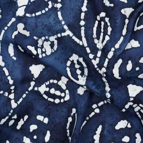 viscose voile batik bladtakken – indigo/wit, 