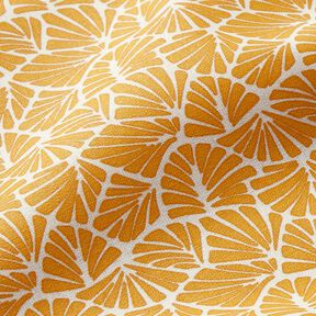Gecoate katoen abstracte minibladeren – zonnegeel/wit, 