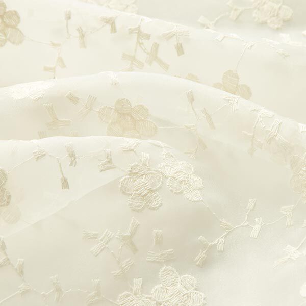Organza geborduurde bloemen en twijgen – ecru, image number 2