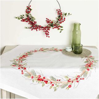 Borduurpakket ROZEBOTTELS tafelkleed [90x90 cm] | Rico Design, 