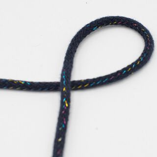 Katoenen koord Lurex [Ø 5 mm] – nachtblauw, 