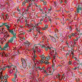 Doorgestikte stof Doubleface Ruiten | Poppy Fabrics – intens roze/dennengroen, 