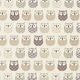 Katoenen stof cretonne 
uil – creme/grijs,  thumbnail number 1