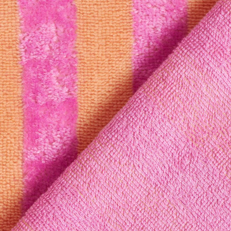 Badstof Bamboe Blokstrepen – lichtoranje/pink, image number 5