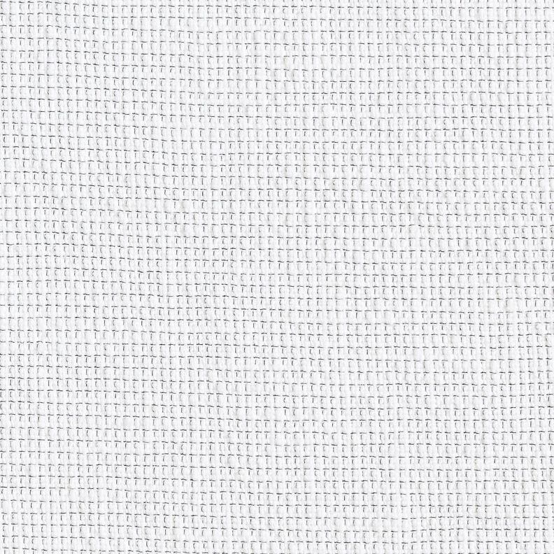 Katoenen stof bouclé vakjes – wit,  image number 4