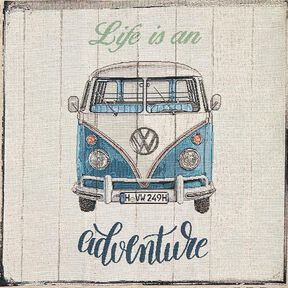 Decostof Gobelin Panel „Bulli Adventure“ – beige, 