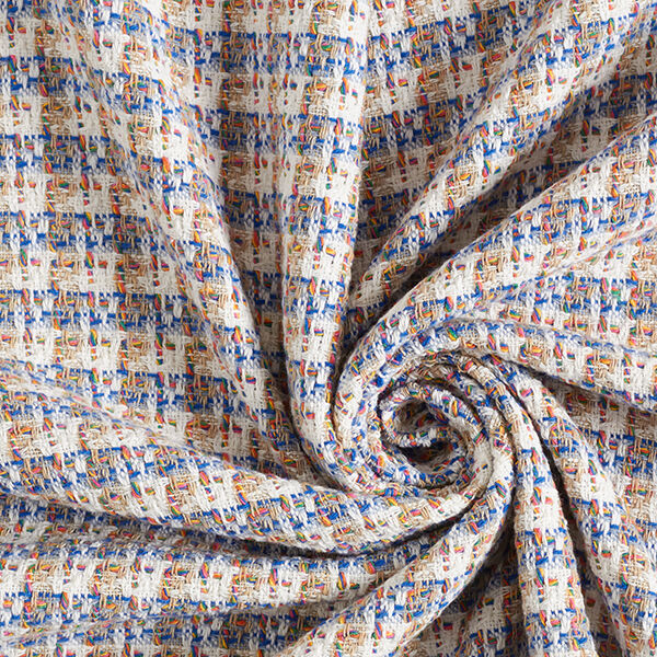 Katoen tweed kleurrijke ruiten – ecru/blauw, image number 3