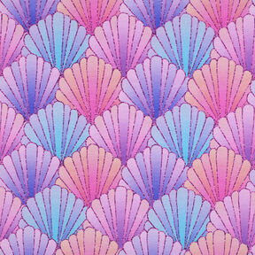 French Terry sommersweat Schelpen Digitaal printen | by Poppy – lavendel/blauwlila, 