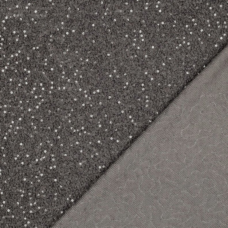 Tricot bouclé Pailletten Effen | Poppy Fabrics – grijs,  image number 5