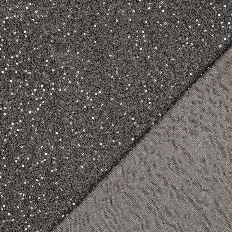 Tricot bouclé Pailletten Effen | Poppy Fabrics – grijs, image number 5