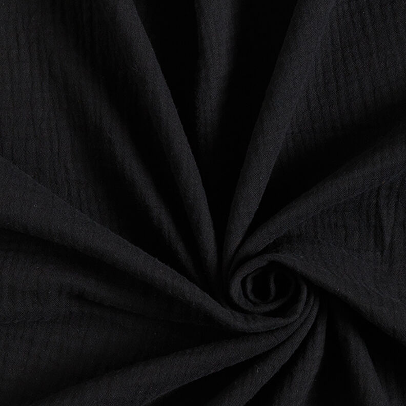 Mousseline/dubbel gehaakte stoffen – zwart,  image number 1