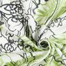 Katoen-zijdemix abstracte bloemen – ivoor/meigroen,  thumbnail number 3