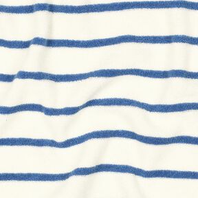 Badstof jersey Strepen – ivoor/stralend blauw, 