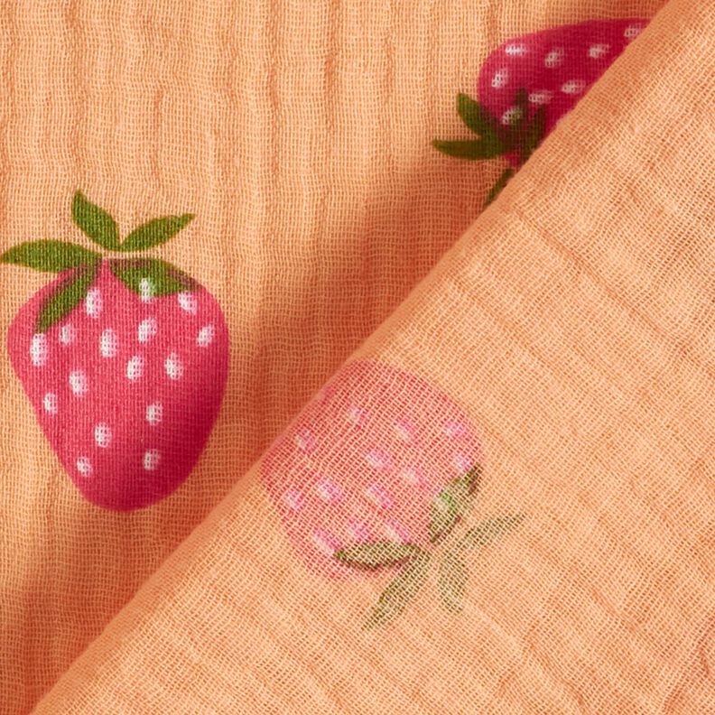 Mousseline/dubbel gehaakte stoffen Aardbeien – perzik,  image number 4