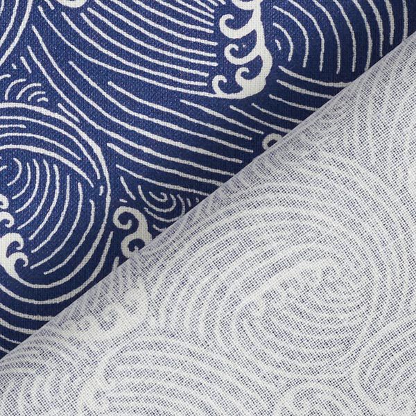 Gecoat katoen Golvenmotief – marineblauw, image number 4