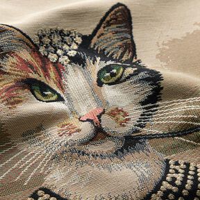 Panel Gobelin Elegante kat – donkerbeige/zwart, 