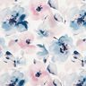 Decostof Half panama grote aquarelbloemen – wit/pastelviolet,  thumbnail number 1