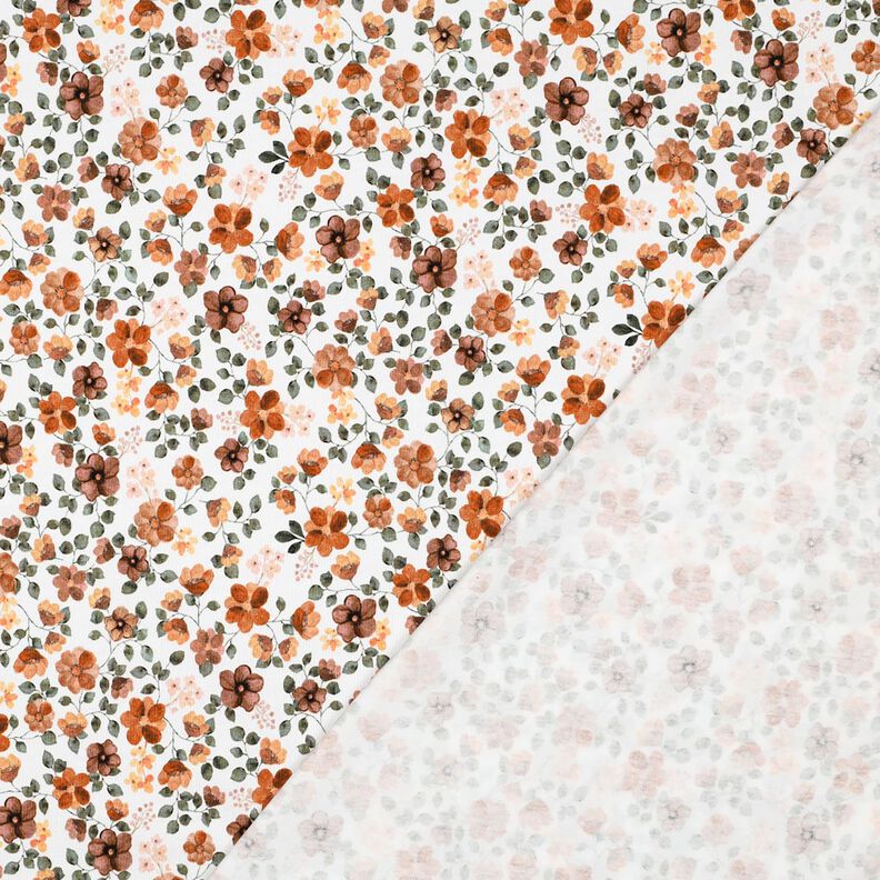 GOTS Katoenjersey Herfstbloemen Digitaal printen – wit/roos,  image number 3