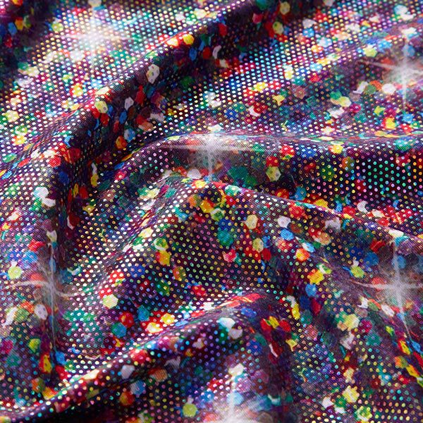 Foliejersey glinsterende confetti – lila, image number 2