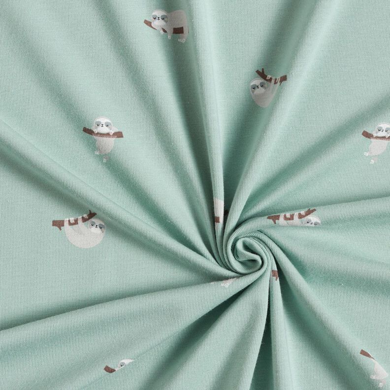 Katoenjersey Luiaards – licht mint, image number 3