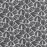 Gecoate katoen abstracte minibladeren – zwart/wit,  thumbnail number 1
