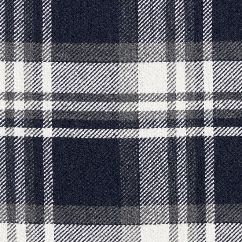 Jasstof met bonten detail geruit – nachtblauw/leigrijs, image number 1