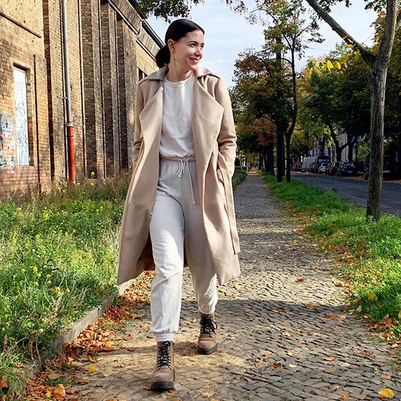 Mantelstof gerecycled polyester – cashew,  image number 8