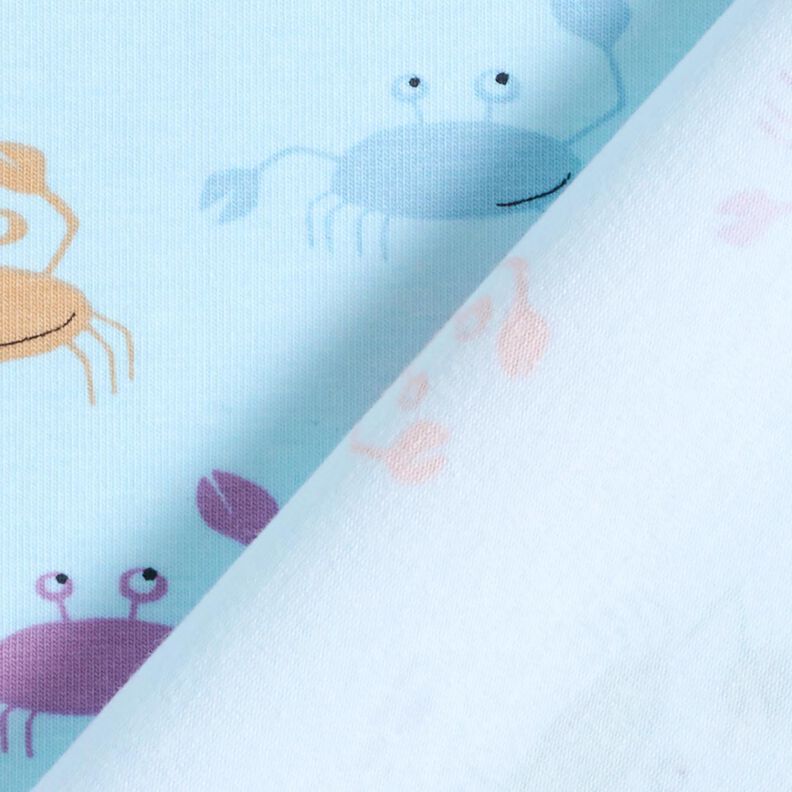 Katoenjersey zoete krabben – babyblauw, image number 4