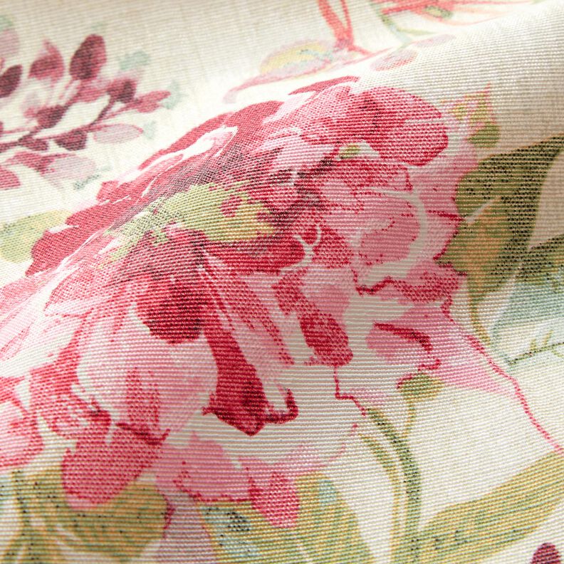 Decostof Canvas Aquarel bloemen – lichtbeige/framboos,  image number 2