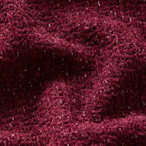 Chenille Breijacquard Glitter – bordeauxrood/zilver metallic, 