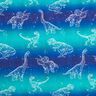 Katoenjersey Dino-contouren | Glitzerpüppi – blauwlila/pepermunt,  thumbnail number 1