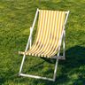 Outdoor Ligstoel stof Lengtestrepen 44 cm – zonnegeel/wit,  thumbnail number 4