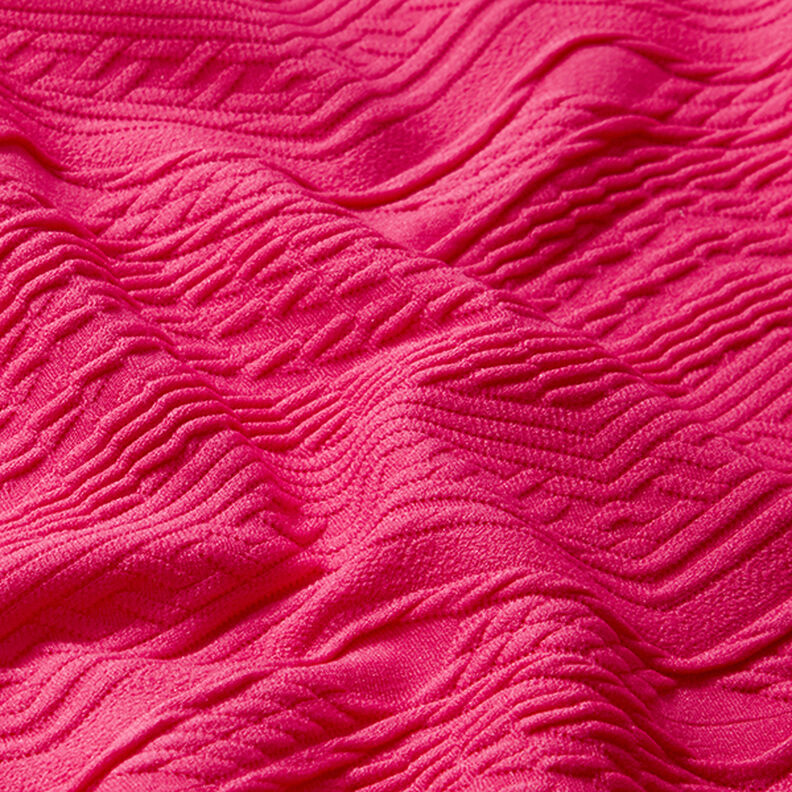 Jacquard jersey zigzag – intens roze,  image number 2