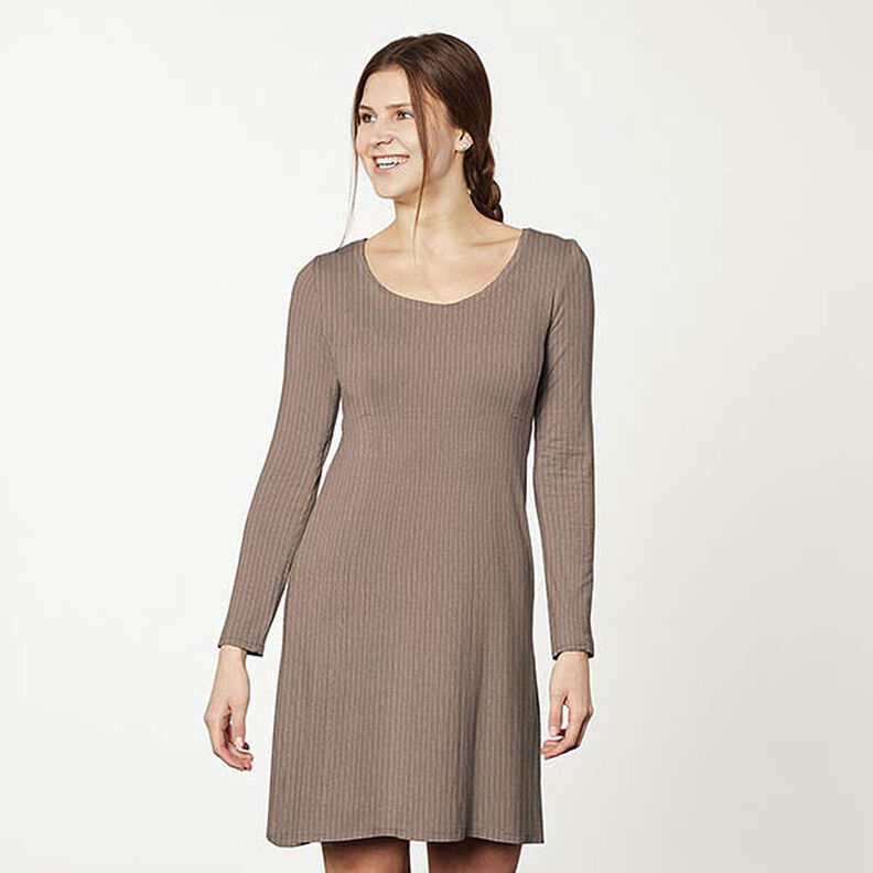 Ribjersey effen – middelbruin,  image number 10