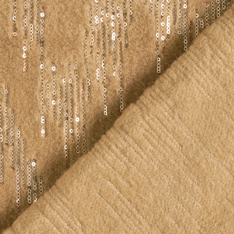 Mantelbreistof paillettenstrepen – beige, image number 5