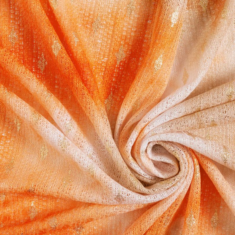 Gebreide kanten batik en gouden diamanten – beige/perzik sinaasappel,  image number 3