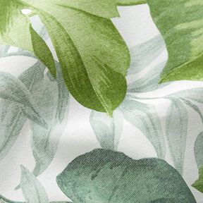 Decostof Canvas grote monsterabladeren – wit/grasgroen, 