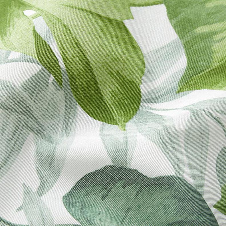 Decostof Canvas grote monsterabladeren – wit/grasgroen,  image number 2