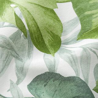 Decostof Canvas grote monsterabladeren – wit/grasgroen, 