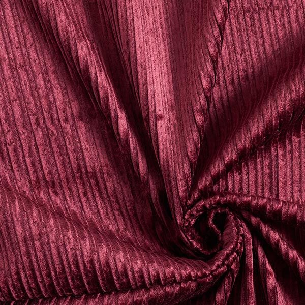 Stretch corduroy katoen-viscosemix effen – bordeauxrood, image number 1
